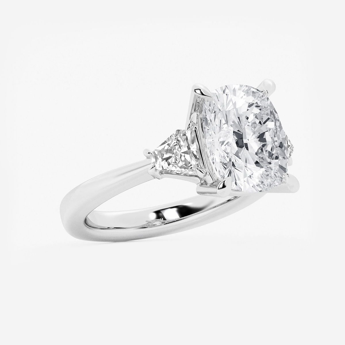 Additional Image 1 for  5 3/4 ctw Elongated Cushion Lab Grown Diamond Side Stone Engagement Ring